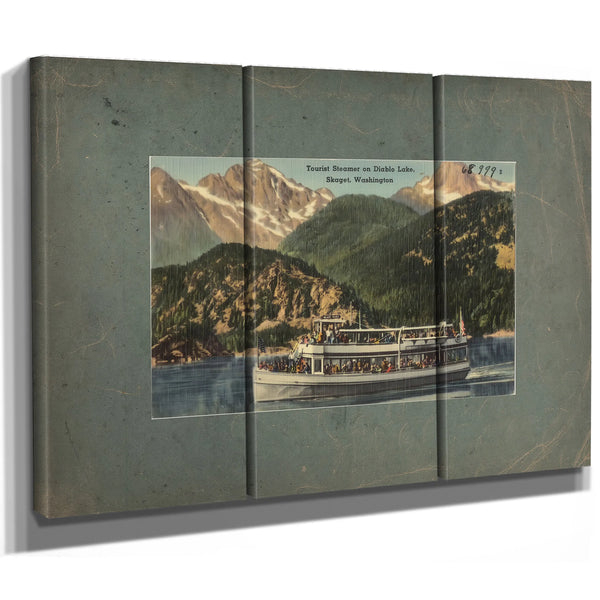 Tourist Steamer On Diablo Lake Skaget Washington — vintage wall art by Bella Frye