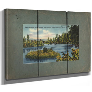 Scenic Splendor On The Spokane River Looking East Near Spokane Wash — vintage wall art by Bella Frye