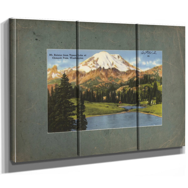 Mt Rainier From Tipsoo Lake At Chinook Pass Washington — vintage wall art by Bella Frye