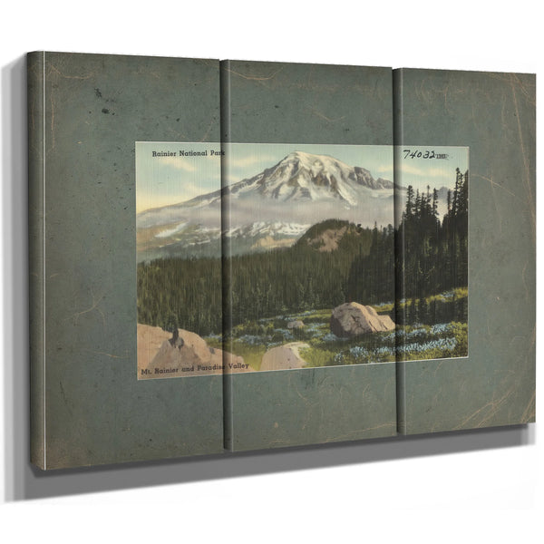 Rainier National Park Mt Rainier And Paradise Valley'1 — vintage wall art by Bella Frye