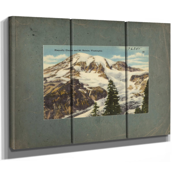 Nisqually Glacier And Mt Rainier Washington — vintage wall art by Bella Frye