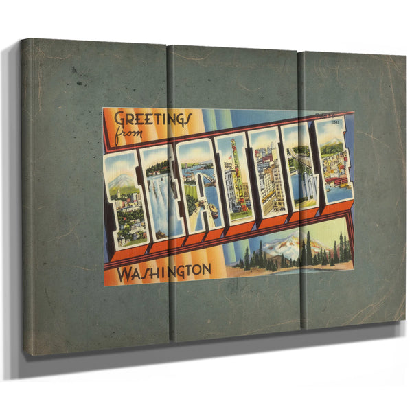 Greetings From Seattle Washington — vintage wall art by Bella Frye