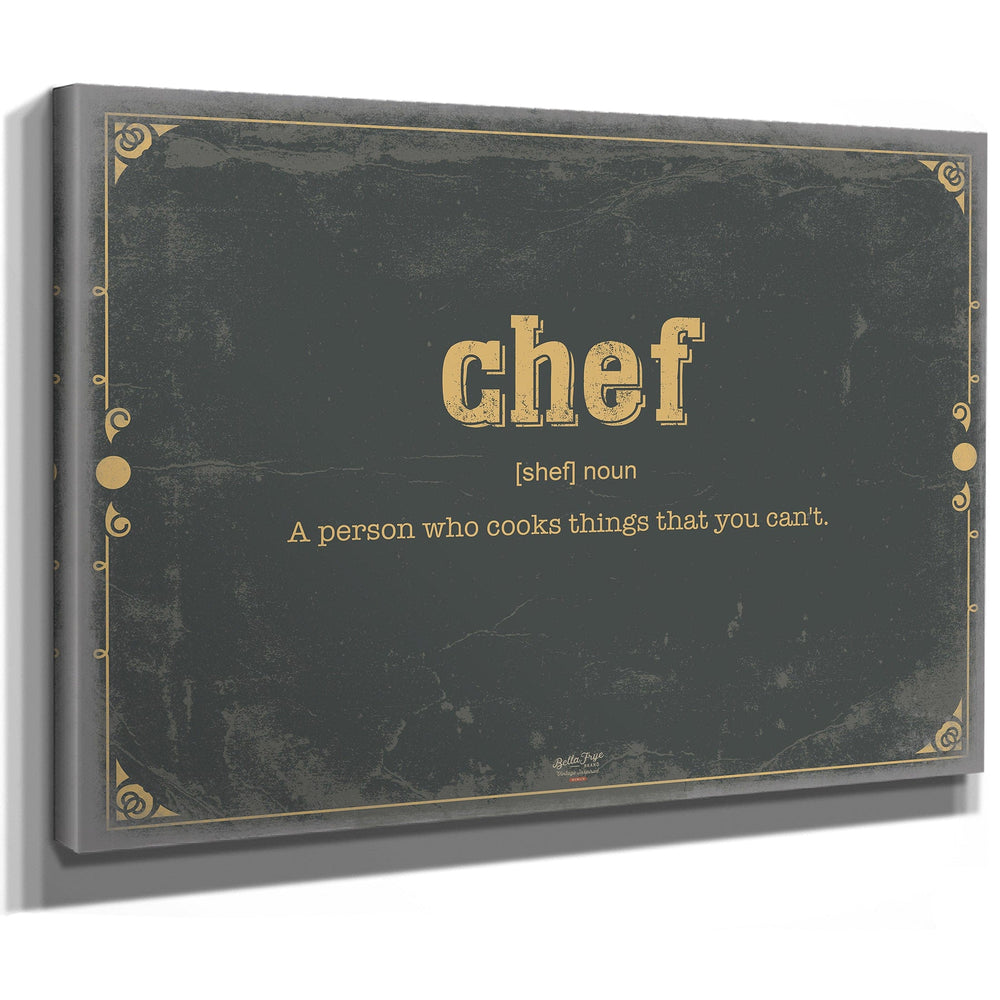 Bella Frye Home & Garden > Decor > Artwork Chef Word Definition Wall Art - Gift for Chef Dictionary Artwork