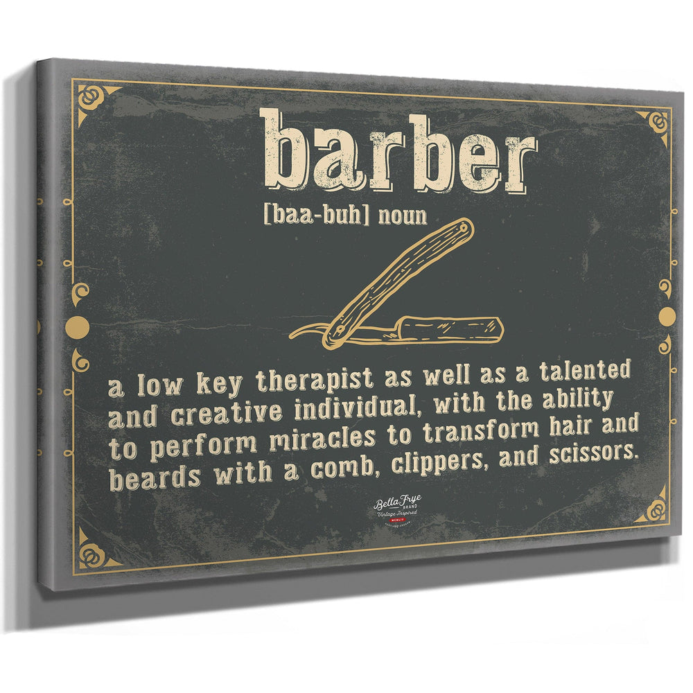 Bella Frye Home & Garden > Decor > Artwork Barber Word Definition Wall Art - Gift for Barber Dictionary Artwork