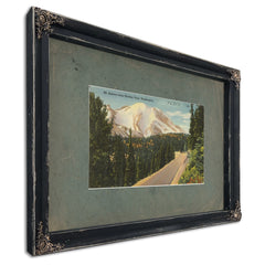 Mt Rainier From Naches Pass Washington, Ebony frame — vintage framed wall art by Bella Frye