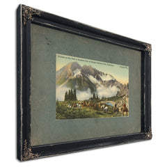 Tourist On The Trail Southern End Of Olympic National Park Washington'1, Ebony frame — vintage framed wall art by Bella Frye