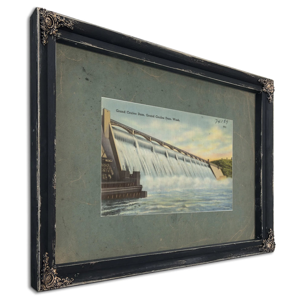 Grand Coulee Dam Grand Coulee Dam Wash'1, Ebony frame — vintage framed wall art by Bella Frye