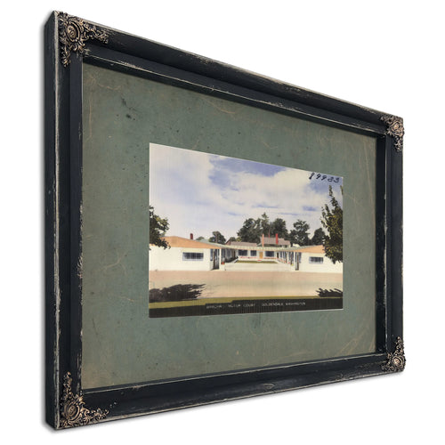 Barchris Motor Court Goldendale Washington, Ebony frame — vintage framed wall art by Bella Frye