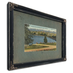 Volunteer Park And Olympic Mts Seattle Washington, Ebony frame — vintage framed wall art by Bella Frye