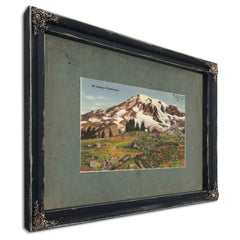Mt Rainier Washington'1, Ebony frame — vintage framed wall art by Bella Frye