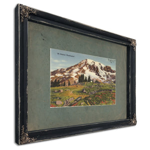 Mt Rainier Washington'1, Ebony frame — vintage framed wall art by Bella Frye