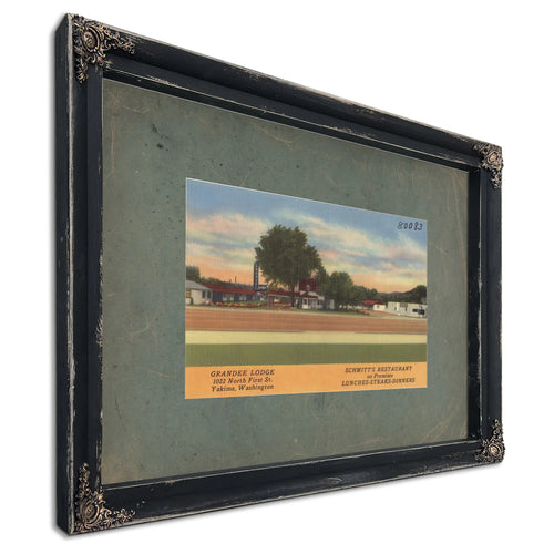 Grandee Lodge 1022 North First St Yakima Washington, Ebony frame — vintage framed wall art by Bella Frye