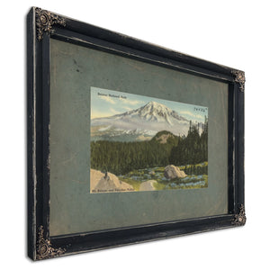 Rainier National Park Mt Rainier And Paradise Valley Washington'4, Ebony frame — vintage framed wall art by Bella Frye