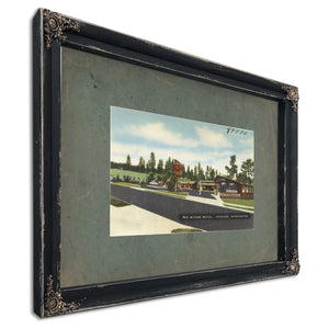New Wynne Motel Spokane Washington, Ebony frame — vintage framed wall art by Bella Frye