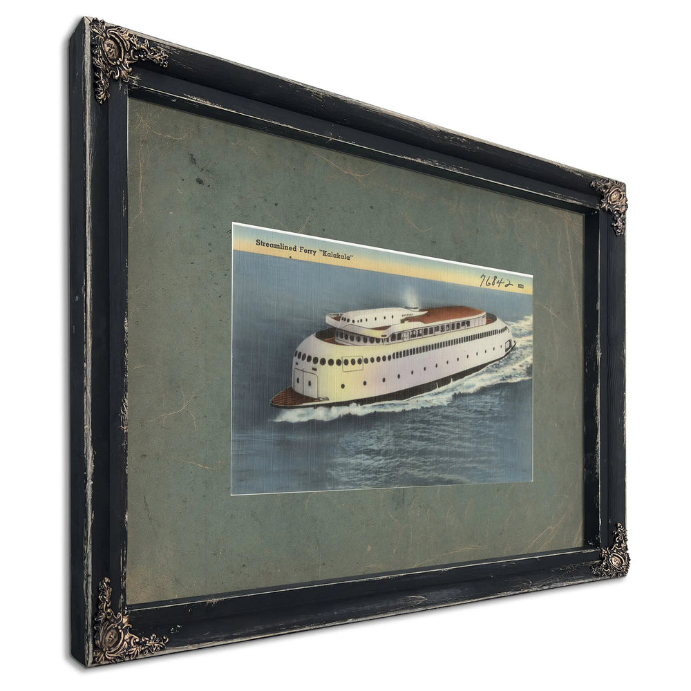 Streamlined Ferry 'Kalakala, Ebony frame — vintage framed wall art by Bella Frye