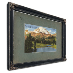 Mt Rainier From Tipsoo Lake At Chinook Pass Washington, Ebony frame — vintage framed wall art by Bella Frye