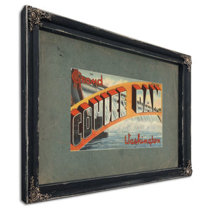 Grand Coulee Dam Washington, Ebony frame — vintage framed wall art by Bella Frye