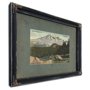 Rainier National Park Mt Rainier And Paradise Valley'1, Ebony frame — vintage framed wall art by Bella Frye