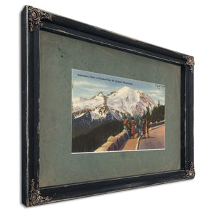 Inspiration Point At Sunrise Park Mt Rainier Washington, Ebony frame — vintage framed wall art by Bella Frye