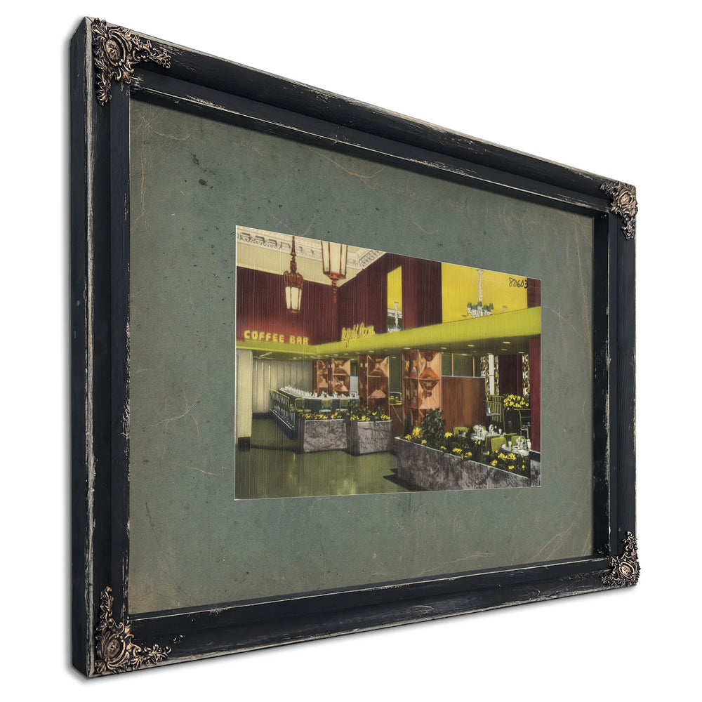 The Winthrop Hotel's Daffodil Room Tacoma Washington, Ebony frame — vintage framed wall art by Bella Frye