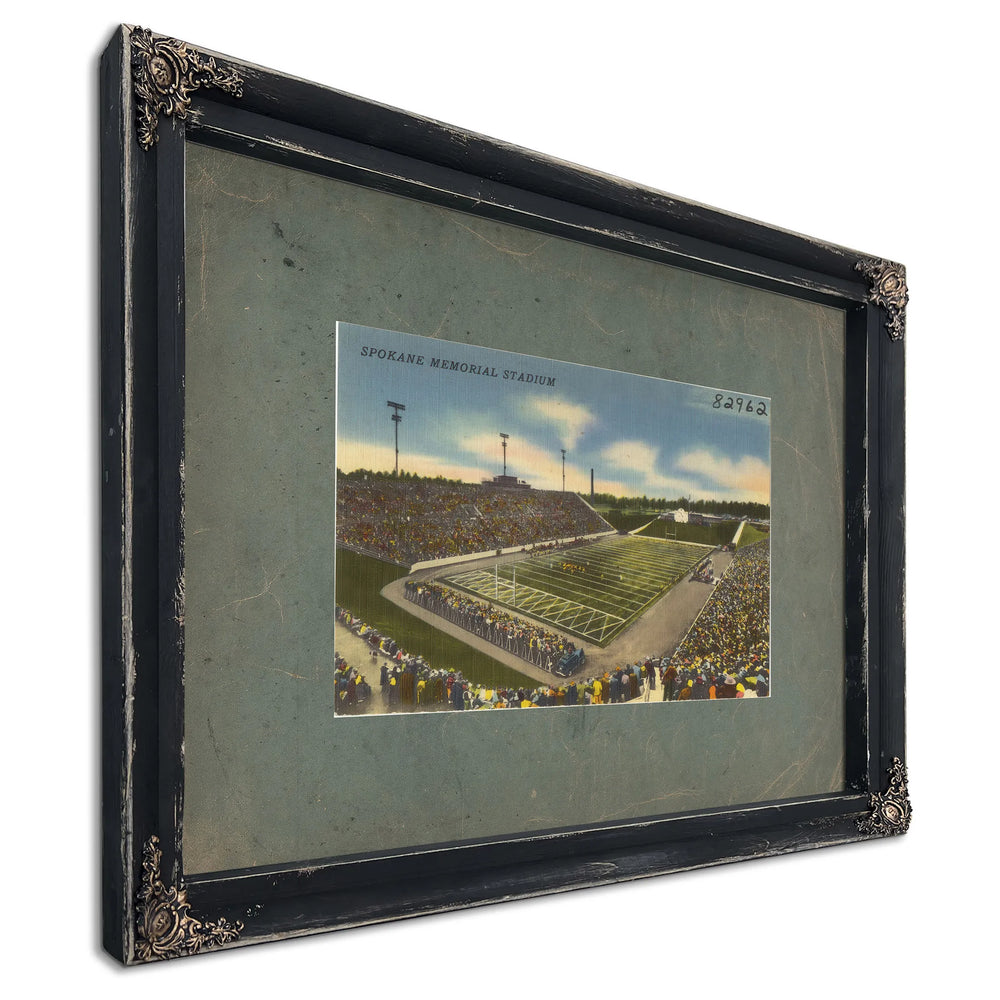 Spokane Memorial Stadium, Ebony frame — vintage framed wall art by Bella Frye