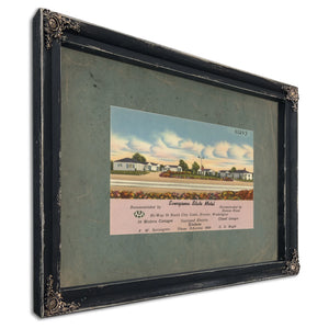 Evergreen State Motel Hi Way 99 North City Limits Everett Washington, Ebony frame — vintage framed wall art by Bella Frye