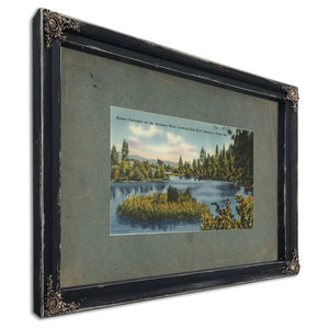 Scenic Splendor On The Spokane River Looking East Near Spokane Wash, Ebony frame — vintage framed wall art by Bella Frye