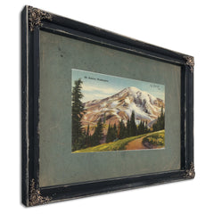 Mt Rainier Washington, Ebony frame — vintage framed wall art by Bella Frye