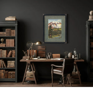 Rainier National Park Inn And Mt Rainier Washington — vintage wall art by Bella Frye