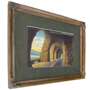 Mitchell's Point Tunnel Columbia River Highway Oregon, Verdigris frame — vintage framed wall art by Bella Frye