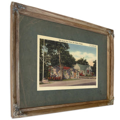 Mill Creek Auto Court The Dalles Oregon, Verdigris frame — vintage framed wall art by Bella Frye