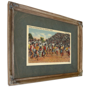 Indians At Pendleton Round Up Pendleton Oregon, Verdigris frame — vintage framed wall art by Bella Frye
