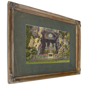 The Grotto Sanctuary Of Our Sorrowful Mother Portland Oregon'1, Verdigris frame — vintage framed wall art by Bella Frye
