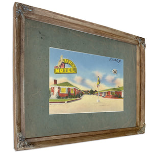 Seal's Motel, Verdigris frame — vintage framed wall art by Bella Frye