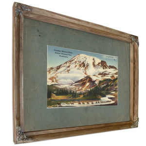 Crossing Mazama Ridge Rainier National Park Washington, Verdigris frame — vintage framed wall art by Bella Frye