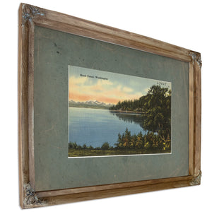 Hood Canal Washington, Verdigris frame — vintage framed wall art by Bella Frye