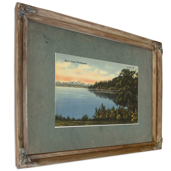 Hood Canal Washington, Verdigris frame — vintage framed wall art by Bella Frye