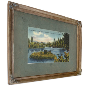Scenic Splendor On The Spokane River Looking East Near Spokane Wash, Verdigris frame — vintage framed wall art by Bella Frye