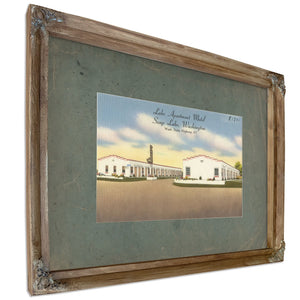 Lake Apartments Motel Soap Lake Washingtonwash State Highway 7, Verdigris frame — vintage framed wall art by Bella Frye