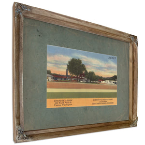 Grandee Lodge 1022 North First St Yakima Washington, Verdigris frame — vintage framed wall art by Bella Frye