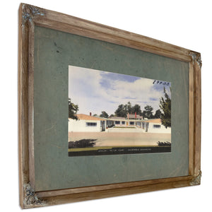 Barchris Motor Court Goldendale Washington, Verdigris frame — vintage framed wall art by Bella Frye