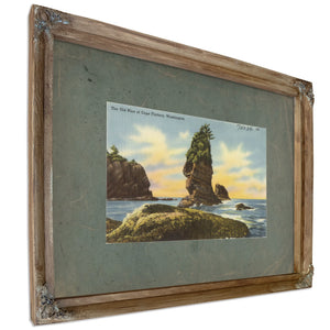 The Old Man Of Cape Flattery Washington'1, Verdigris frame — vintage framed wall art by Bella Frye