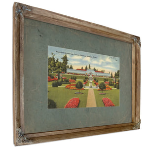 Municipal Greenhouse Duncan Gardens Spokane Wash, Verdigris frame — vintage framed wall art by Bella Frye