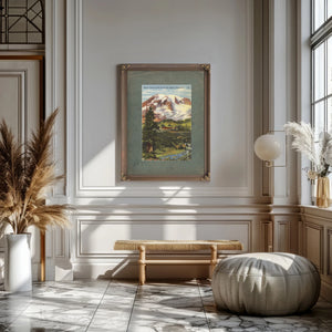 Rainier National Park Inn And Mt Rainier Washington — vintage wall art by Bella Frye