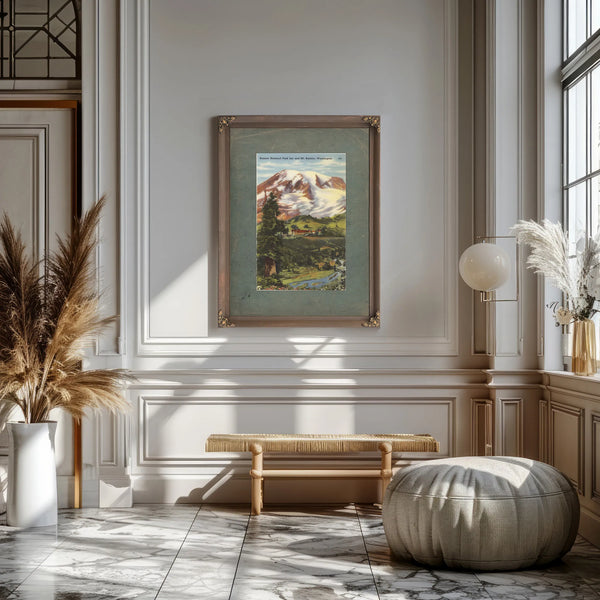Rainier National Park Inn And Mt Rainier Washington — vintage wall art by Bella Frye