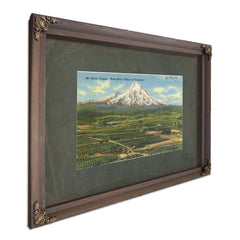 Mt Hood Oregon Hood River Valley In Foreground, Bourbon frame — vintage framed wall art by Bella Frye