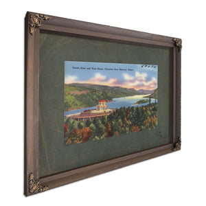 Crown Point And Vista House Columbia River Highway Oregon, Bourbon frame — vintage framed wall art by Bella Frye