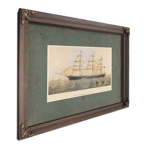 Clipper Ship Arizona 1227 Tons Register — Bourbon Framed Canvas Print | Bella Frye