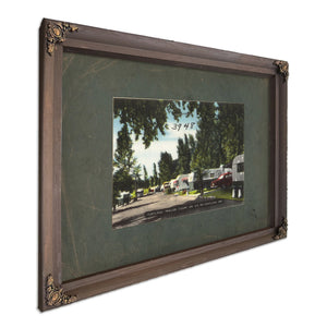 Portland Trailer Court On Us 99 Portland Ore, Bourbon frame — vintage framed wall art by Bella Frye