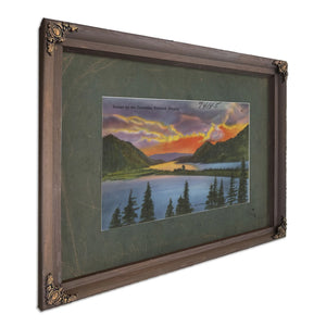 Sunset On The Columbia Portland Oregon, Bourbon frame — vintage framed wall art by Bella Frye
